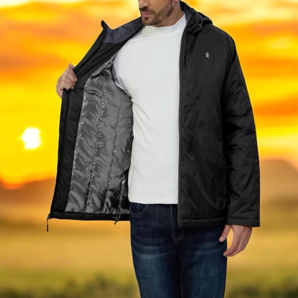 Insulated black heated jacket, NWT, unisex